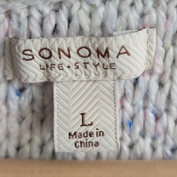 Sonoma Chunky Cable Knit Speckled Confetti Sweater - Picture 6 of 7